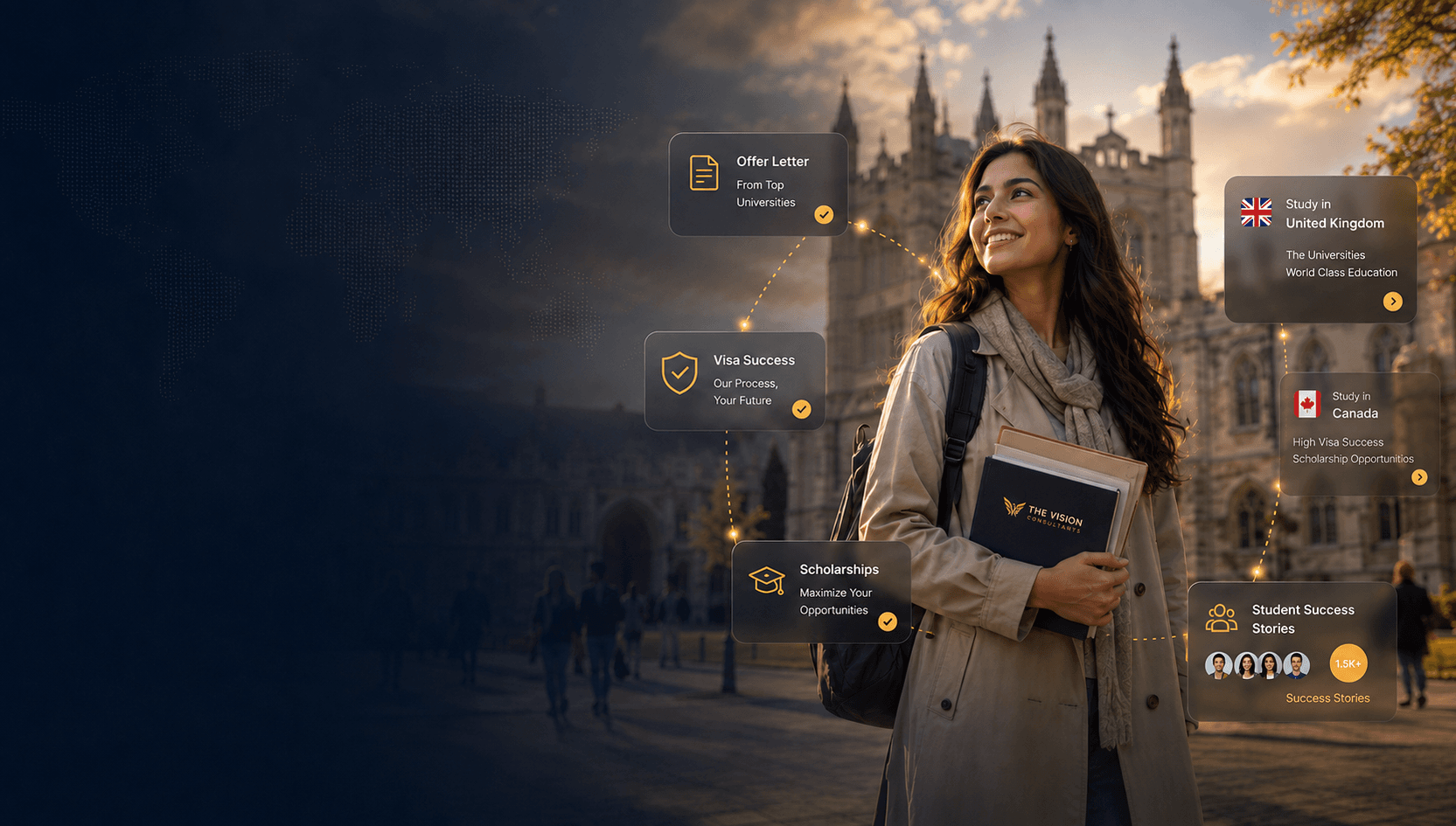 International students on a university campus